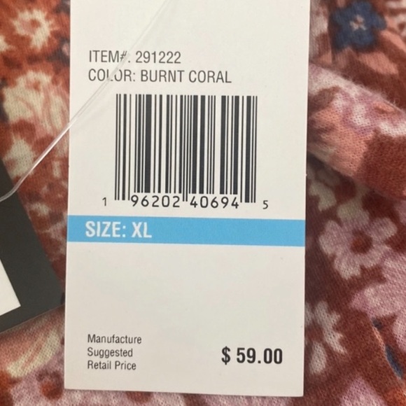 Steve Madden “burnt coral” floral V-neck Dress Size XL. NWOT - Picture 10 of 10